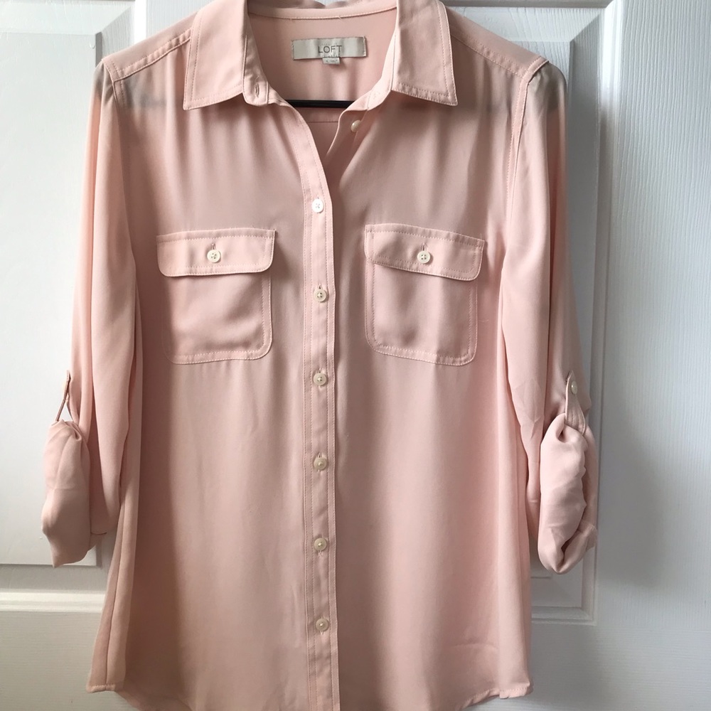 Blush pink utility blouse